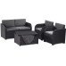 ALLIBERT MODENA Lounge-Set + Aufbewahrungstisch, graphit/grau 17200463