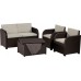 ALLIBERT MODENA Lounge-Set + Aufbewahrungstisch, braun/beige 17200463