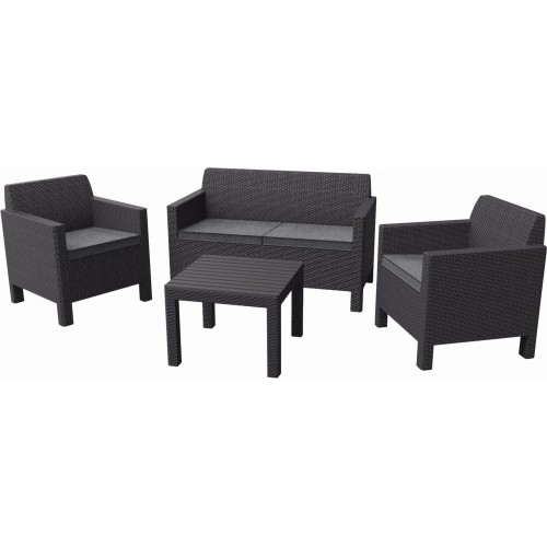 ALLIBERT ORLANDO Lounge-Set 4-tlg., graphit/grau 17202809