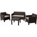 ALLIBERT ORLANDO Lounge-Set 4-tlg., braun/beige 17202809