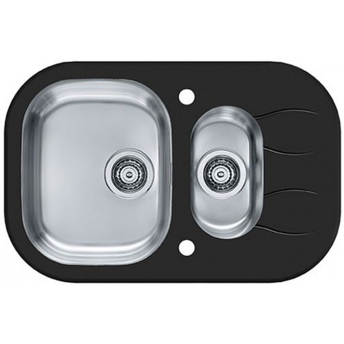 ALVEUS WAVE 30 Küchenspüle Edelstahl/Glas, 760 x 500 mm, schwarz 1102730 ALVEUS WAVE 30 Küchenspüle Edelstahl/Glas, 760 x 500 mm, schwarz 1102730