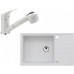 ALVEUS Set INTERMEZZO 130 Granitspüle 780x480 mm + Küchenarmatur AM 20, weiß