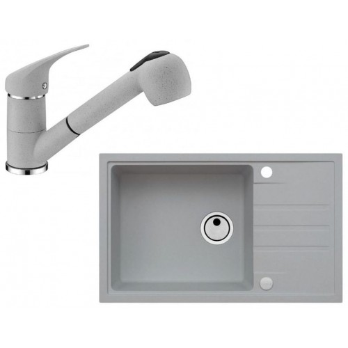 ALVEUS Set INTERMEZZO 130 Granitspüle 780x480 mm + Küchenarmatur AM 20, Beton ALVEUS Set INTERMEZZO 130 Granitspüle 780x480 mm + Küchenarmatur AM 20, Beton
