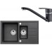 ALVEUS Set INTERMEZZO 70 Granitspüle 780x480 mm + Küchenarmatur NINA, schwarz