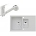 ALVEUS Set INTERMEZZO 70 Granitspüle 780x480 mm + Küchenarmatur AM 20, weiß