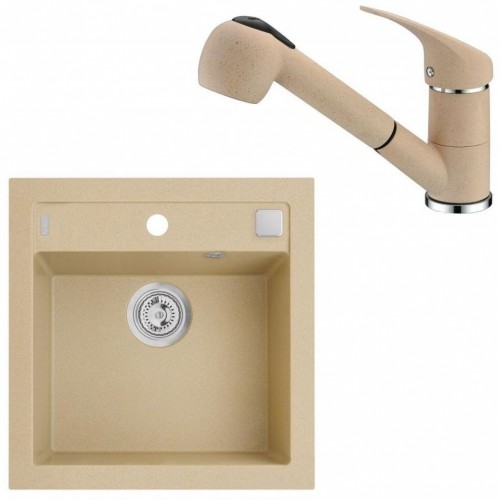 ALVEUS Set FORMIC 20 Granitspüle 520x510 mm + Küchenarmatur AM 20, beige ALVEUS Set FORMIC 20 Granitspüle 520x510 mm + Küchenarmatur AM 20, beige