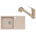 ALVEUS Set GALAPAGOS 30 Granitspüle 770x430 mm + Küchenarmatur AM 20, beige