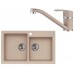 ALVEUS Set ROCK 90 Granitspüle 780x480 mm + Küchenarmatur NINA, beige