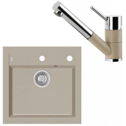 ALVEUS Set FORMIC 20 Granitspüle 520x510 mm + Küchenarmatur AM 100-P, Pebble 02 ALVEUS Set FORMIC 20 Granitspüle 520x510 mm + Küchenarmatur AM 100-P, Pebble 02