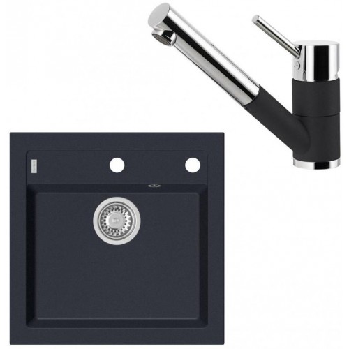 ALVEUS Set FORMIC 20 Granitspüle 520x510 mm + Küchenarmatur AM 100-P, Twilight 05