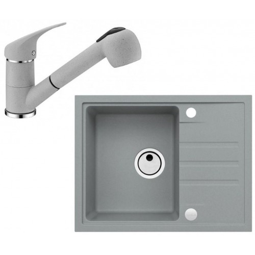 ALVEUS Set INTERMEZZO 30 Granitspüle 620x480 mm + Küchenarmatur AM 20, Beton ALVEUS Set INTERMEZZO 30 Granitspüle 620x480 mm + Küchenarmatur AM 20, Beton