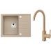 ALVEUS Set INTERMEZZO 30 Granitspüle 620x480 mm + Küchenarmatur TONIA, beige