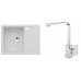 ALVEUS Set INTERMEZZO 30 Granitspüle 620x480 mm + Küchenarmatur RENO, weiß