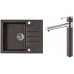 ALVEUS Set ROCK 30 Granitspüle 595x475 mm + Küchenarmatur ZINA, Chocolate 03