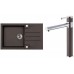 ALVEUS Set ROCK 130 Granitspüle 780x480 mm + Küchenarmatur ZINA, Chocolate 03