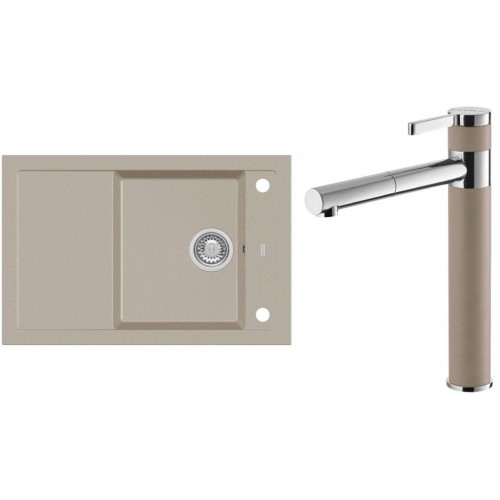 ALVEUS Set FORMIC 30 Granitspüle 760x500 mm + Küchenarmatur ZINA, Pebble 02