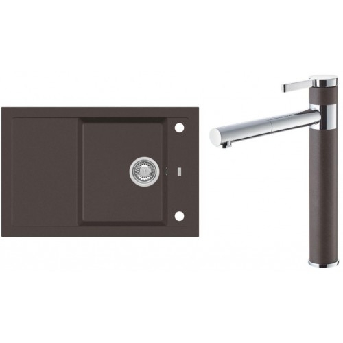 ALVEUS Set FORMIC 30 Granitspüle 760x500 mm + Küchenarmatur ZINA, Chocolate 03