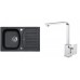 ALVEUS Set RECORD 30 Granitspüle 780x480 mm + Küchenarmatur RENO, schwarz