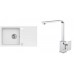 ALVEUS Set GALAPAGOS 30 Granitspüle 770x430 mm + Küchenarmatur RENO, weiß