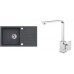 ALVEUS Set GALAPAGOS 30 Granitspüle 770x430 mm + Küchenarmatur RENO, schwarz