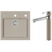 ALVEUS Set FORMIC 20 Granitspüle 520x510 mm + Küchenarmatur ZINA, Pebble 02