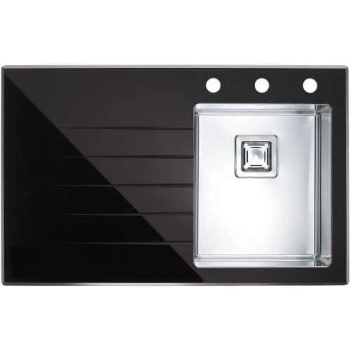 ALVEUS CRYSTALIX 10 Küchenspüle, schwarz, 860 x 540 mm, rechts 1099630