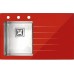 ALVEUS Crystalix 10 Küchenspüle Edelstahl / Glas, 860 x 500 mm, rot Crystalix10/ROT