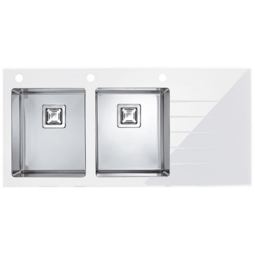 ALVEUS Crystalix 30 Spülbecken, 1160 x 540 mm, links, weiß 1070320