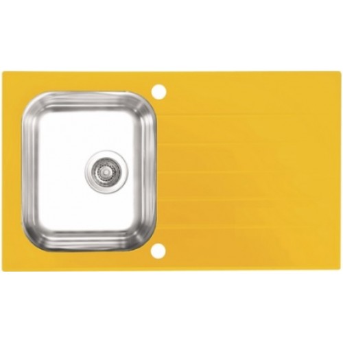 ALVEUS Glassix 10 Küchenspüle Edelstahl / Glas, 860 x 500 mm, gelb ALVEUS Glassix 10 Küchenspüle Edelstahl / Glas, 860 x 500 mm, gelb