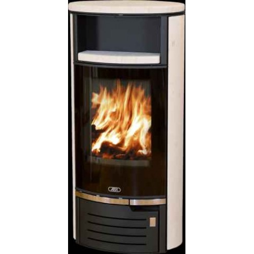 ABX ATLANTIK 5 Kaminofen, schwarz + Kachel cream