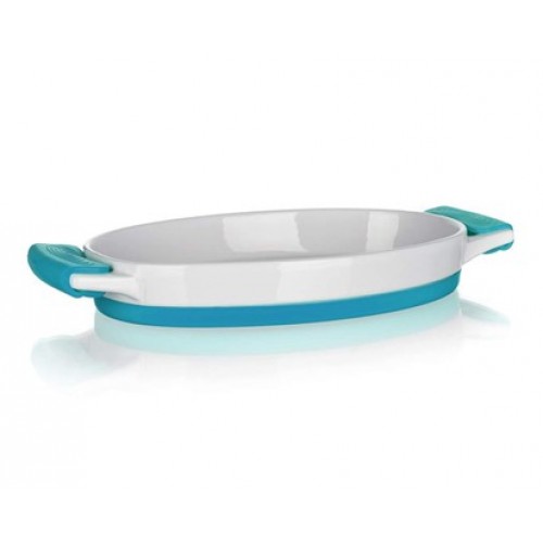 BANQUET ovale Auflaufform mit Silikongriffe BLUE 60338030B BANQUET ovale Auflaufform mit Silikongriffe BLUE 60338030B