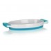 BANQUET ovale Auflaufform mit Silikongriffe BLUE 60338030B