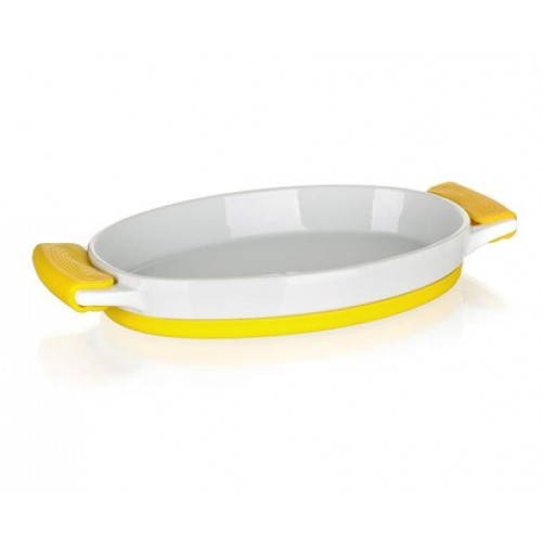 BANQUET ovale Auflaufform mit Silikongriffe YELLOW 60338030Y