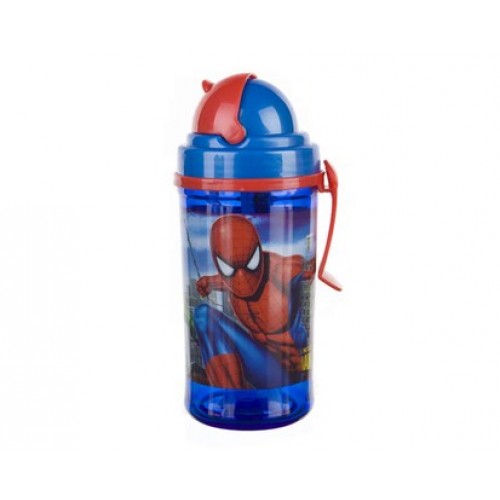 BANQUET Flasche mit einem Strohhalm, 350 ml Spiderman 1222SP38822