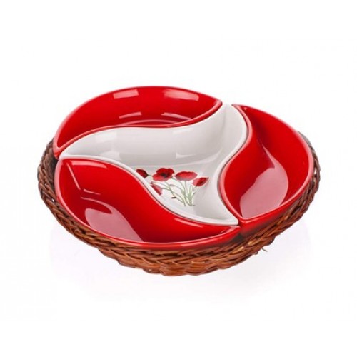 BANQUET 4 Schüssel in den Korb 23cm Red Poppy 601556RP