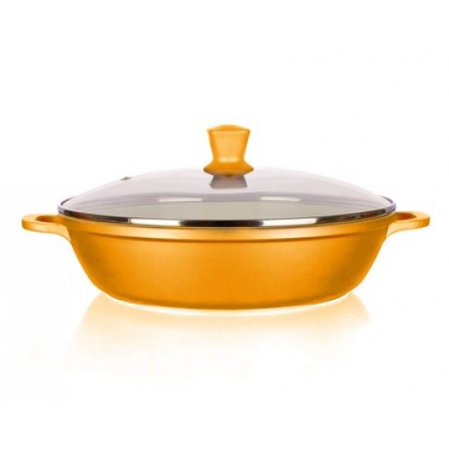 BANQUET AVIGNON Paella-Pfanne mit Deckel, 28 x 7 cm 40SPB28CCO