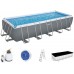 BESTWAY Power Steel Frame Pool 640 x 274 x 132 cm, Komplett-Set mit Sandfilteranlage 5612B