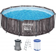 BESTWAY Steel Pro Max Frame Pool-Set 366 x 100 cm, mit Filterpumpe 5614X