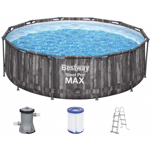 BESTWAY Steel Pro Max Frame Pool-Set 366 x 100 cm, mit Filterpumpe 5614X