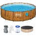 BESTWAY Steel Pro Max Splashview Frame Pool 427 x 107 cm, Komplett-Set mit Filterpumpe 561