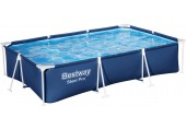 BESTWAY Steel Pro Frame Pool 300 x 201 x 66 cm, ohne Pumpe, eckig, blau 56404