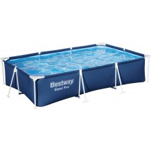 BESTWAY Steel Pro Frame Pool 300 x 201 x 66 cm, ohne Pumpe, eckig, blau 56404