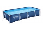 BESTWAY Steel Pro Frame Pool 400 x 211 x 81 cm, ohne Pumpe, eckig, blau 56405