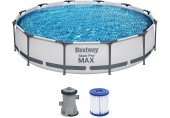 BESTWAY Steel Pro Max Frame Pool 366 x 76 cm, Set mit Filterpumpe 56416