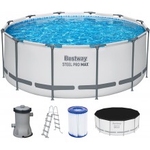 BESTWAY Steel Pro Max Frame Pool 366 x 122 cm, Set mit Filterpumpe 56420
