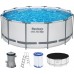 BESTWAY Steel Pro Max Frame Pool 366 x 122 cm, Set mit Filterpumpe 56420