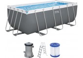 BESTWAY Power Steel Frame Pool-Set 412 x 201 x 122 cm, mit Filterpumpe 56456