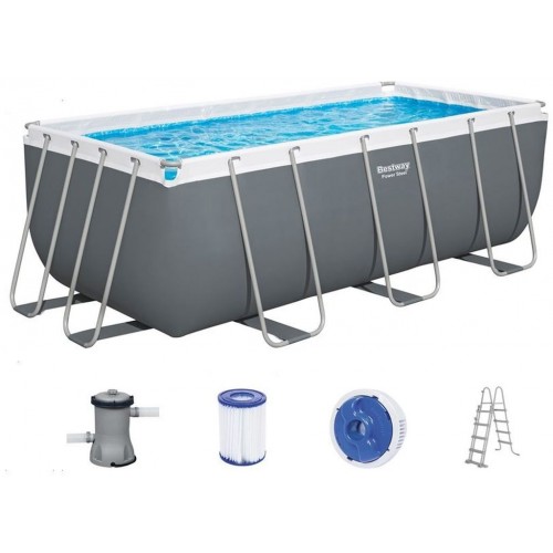BESTWAY Power Steel Frame Pool-Set 412 x 201 x 122 cm, mit Filterpumpe 56456