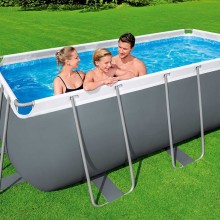 BESTWAY Power Steel Frame Pool 412 x 201 x 122 cm, Kompett-Set mit Sandfilteranlage 56457