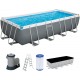 BESTWAY Power Steel Frame Pool, 549 x 274 x 122 cm, Komplett-Set mit Filterpumpe 56465